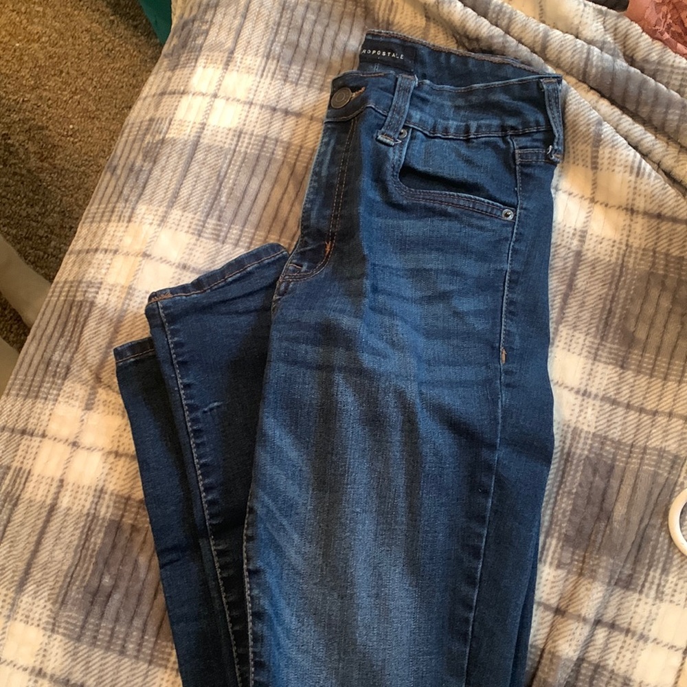 Solid blue skinny jeans!